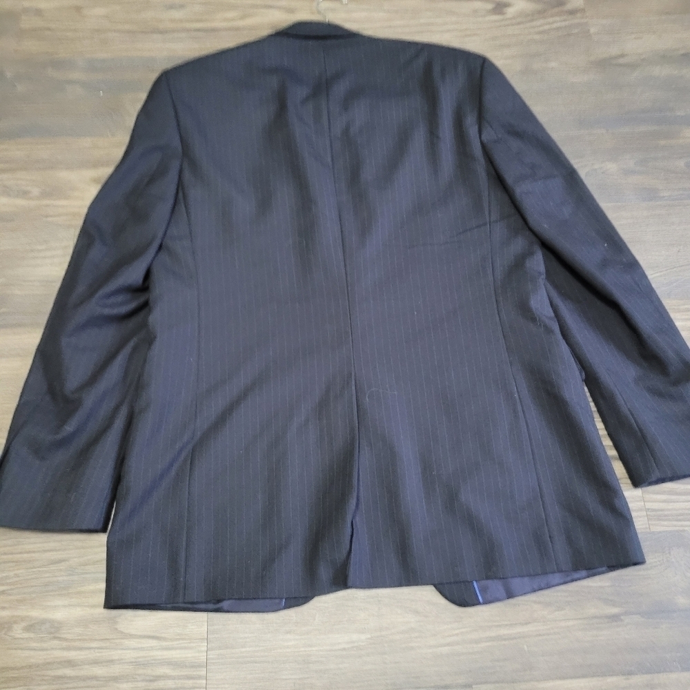 Alexandre London Savile Row 2 Button Blazer Jacket Wool Blue Striped sz 43 - Picture 3 of 7